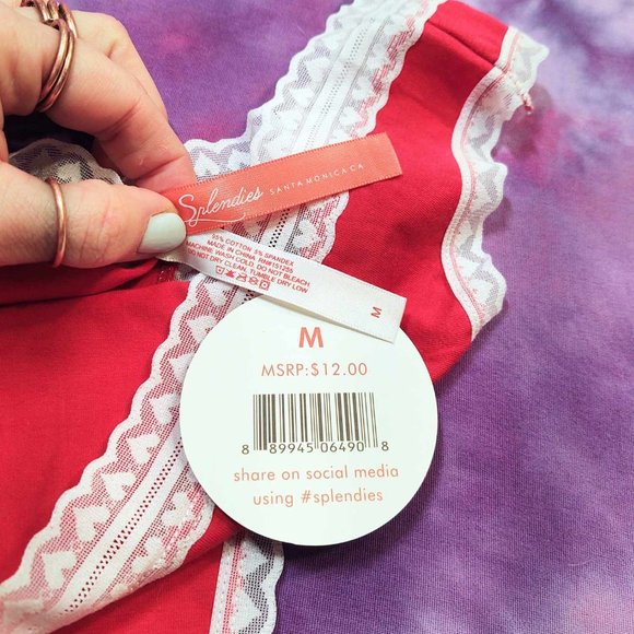 NWT Splendies Sweet Heart Cotton Thong Limited Edition: M - Picture 3 of 3